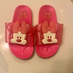 Vibrant Pink Slide Sandals with Comfortable Footbed and Durable Sole Size 11/12